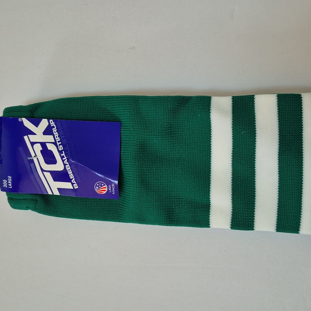 Vintage TCK Baseball Stirrup Socks Large Green